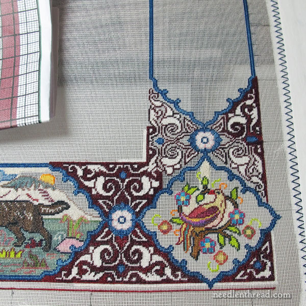 Miniature Tree of Life Tapestry in petit point on 56-count silk gauze