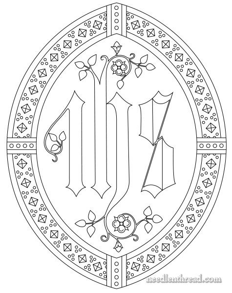 IHS ecclesiastical embroidery pattern