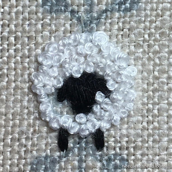 Embroidered Sheep Trial Stitching
