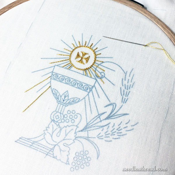 Embroidered prayer book cover for First Communion