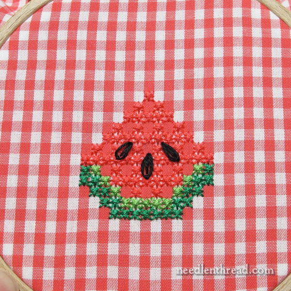 Gingham Embroidery Watermelon Tutorial