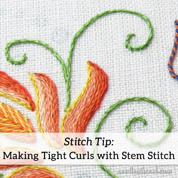 Stem Stitch Tip: Tight Curls