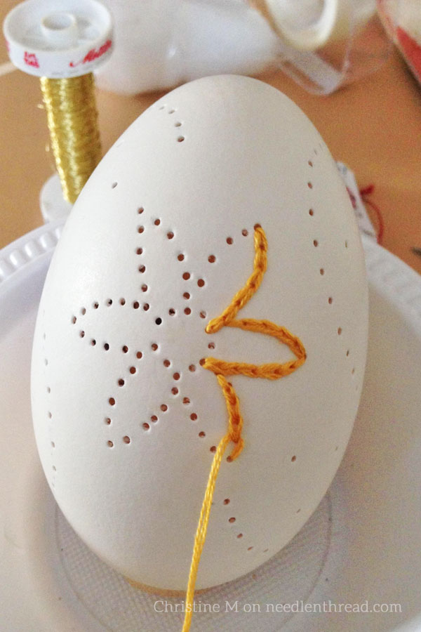 Hand Embroidery on Eggs - Raised Embroidery