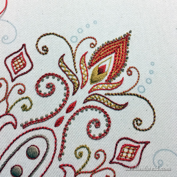 hand embroidery for the pocket of a tote bag