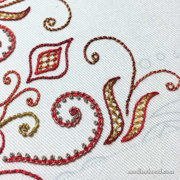 hand embroidery for the pocket of a tote bag
