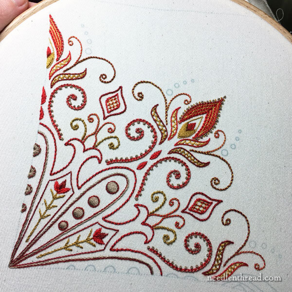 hand embroidery for the pocket of a tote bag