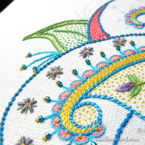 embroidered kaleidoscope paisley design
