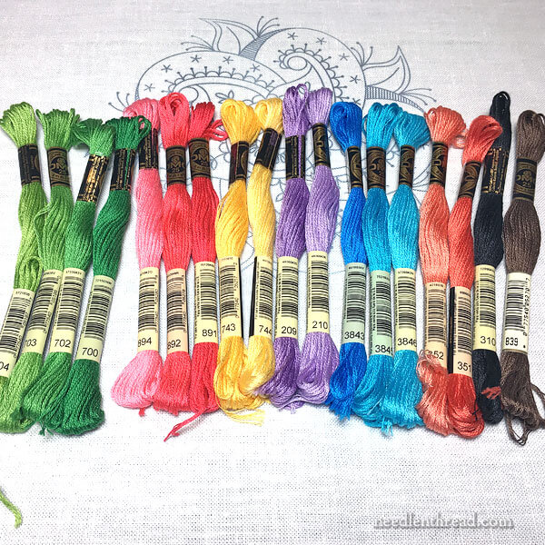 DMC floss colors for Birthday Bash Kaleidoscope Embroidery