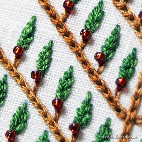 Hand Embroidered trees for Christmas on Needle 'n Thread