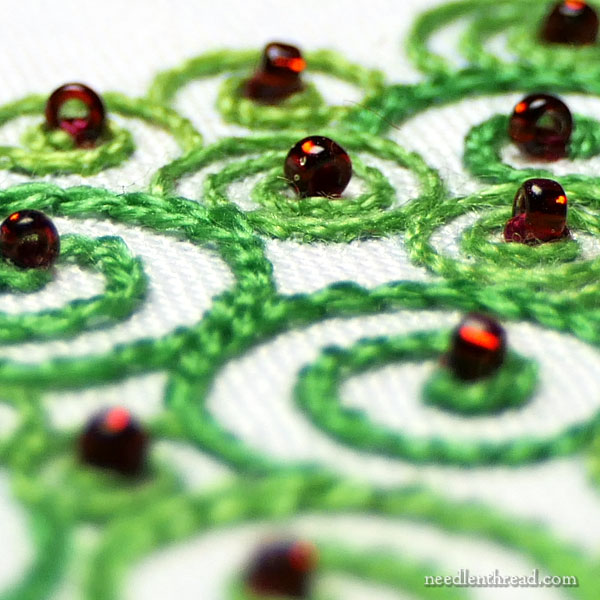 Hand Embroidered trees for Christmas on Needle 'n Thread