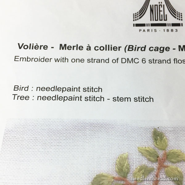 Needlepainting embroidery: small bird kit from Maison Noel