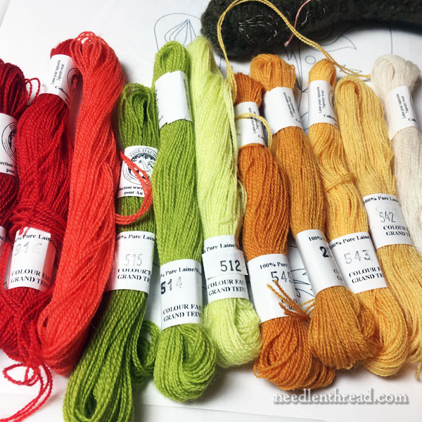 Hand Embroidery on Felted Wool Mittens