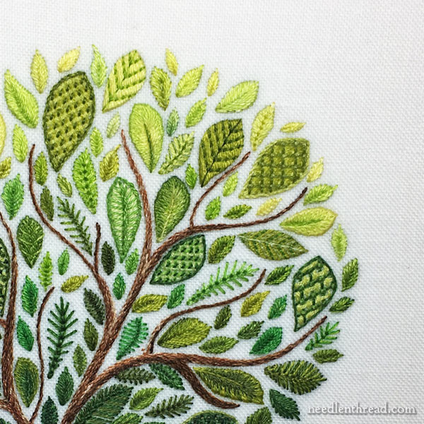 Leafy Tree Embroidery Sampler
