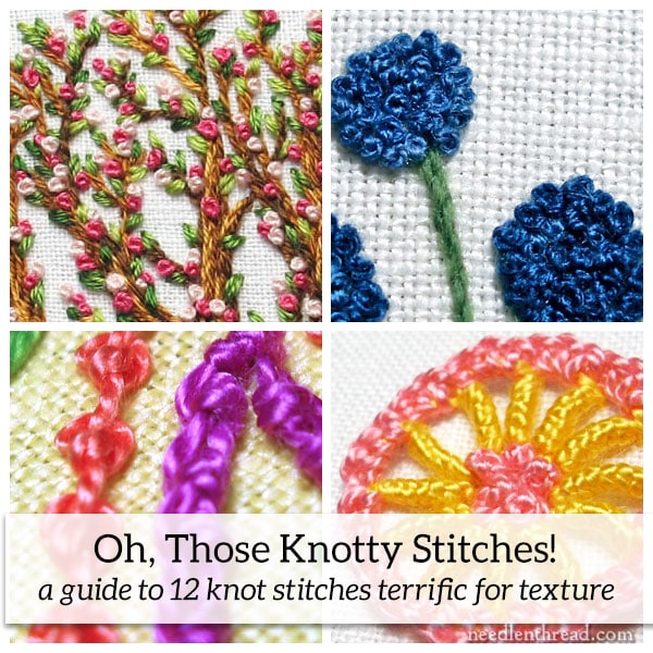 12 knot stitches for hand embroidery