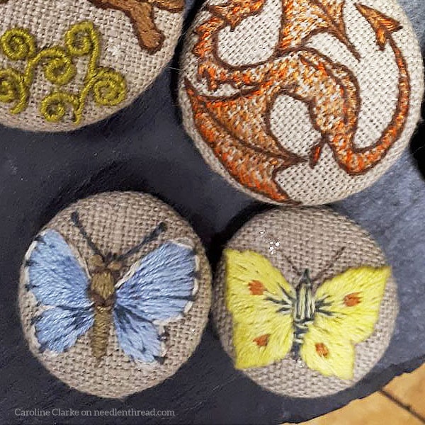 Embroidered Covered Buttons - Ideas for Using Them