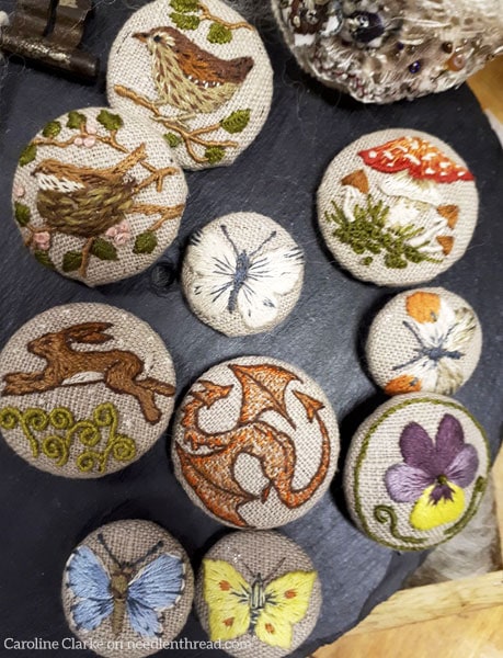 Embroidered Covered Buttons - Ideas for Using Them