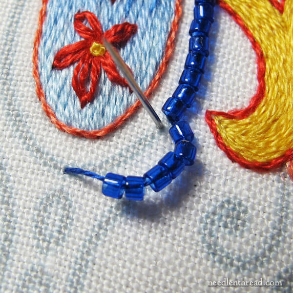 Adding Beads to Embroidered Kaleidoscope