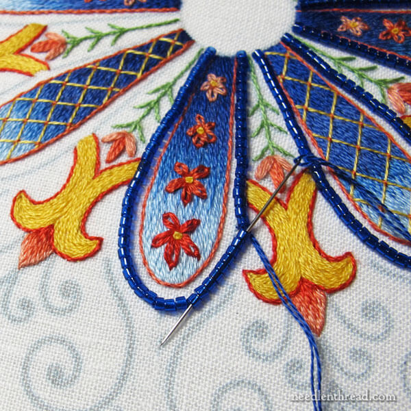 Adding Beads to Embroidered Kaleidoscope