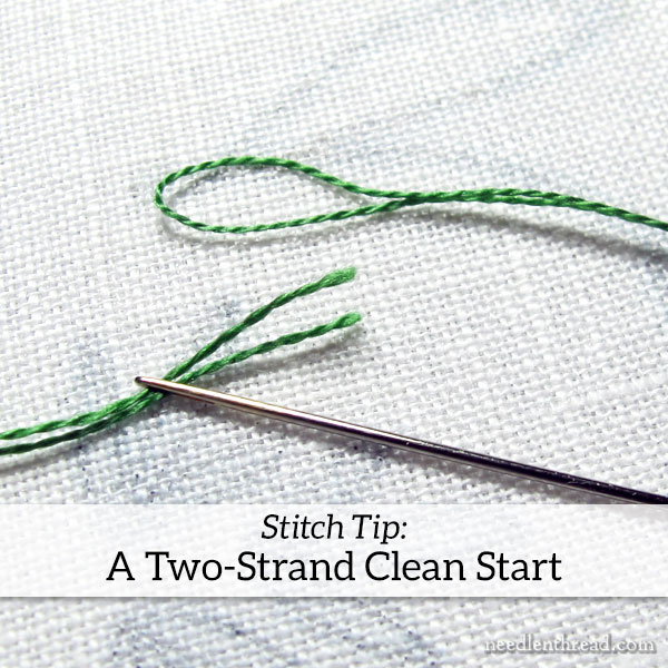 Stitch Tip: Starting two strands of floss neatly and securely