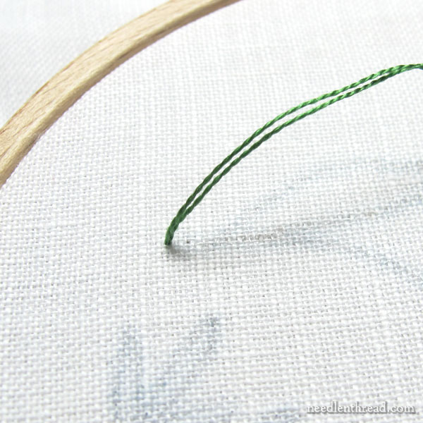 Stitch Tip: Starting two strands of floss neatly and securely