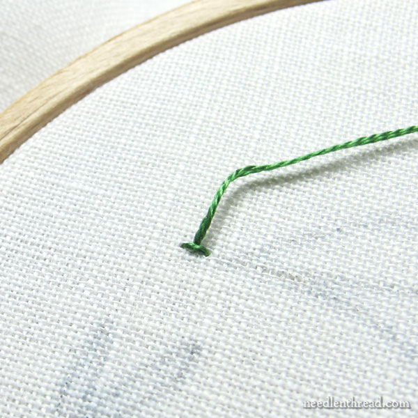 Stitch Tip: Starting two strands of floss neatly and securely