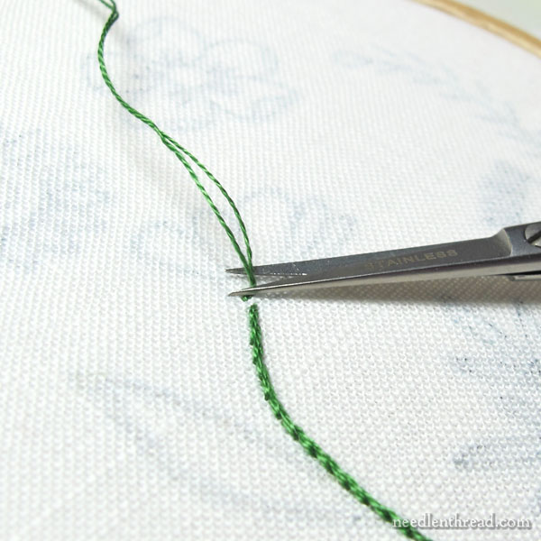 Stitch Tip: Starting two strands of floss neatly and securely