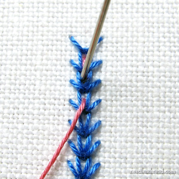 Stitch Fun Tutorial: Embellished Wheatear Band embroidery stitch