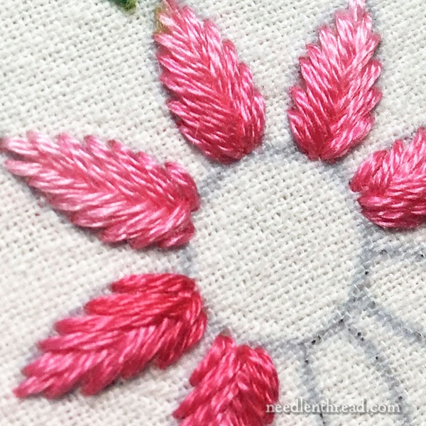 Fishbone Stitch in Embroidery