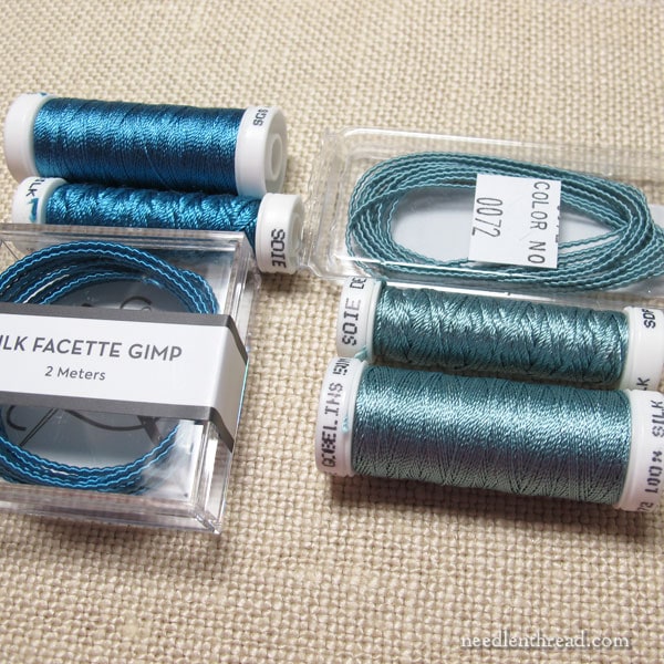 Goldwork Embroidery Supplies for an embroidered frame