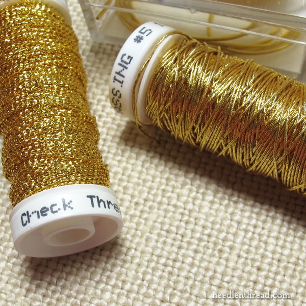 Goldwork Embroidery Supplies for an embroidered frame