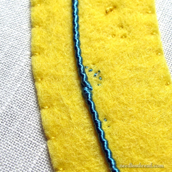 Goldwork Embroidery - Round Frame with Gold and Silk Threads