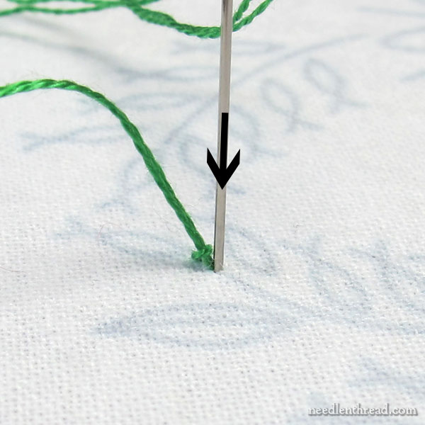 invisible no-knot start for hand embroidery threads