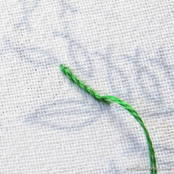 invisible no-knot start for hand embroidery threads