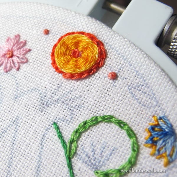 Voided Monogram in Hand Embroidery - E