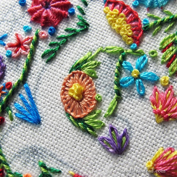 Voided Monogram in Hand Embroidery - E