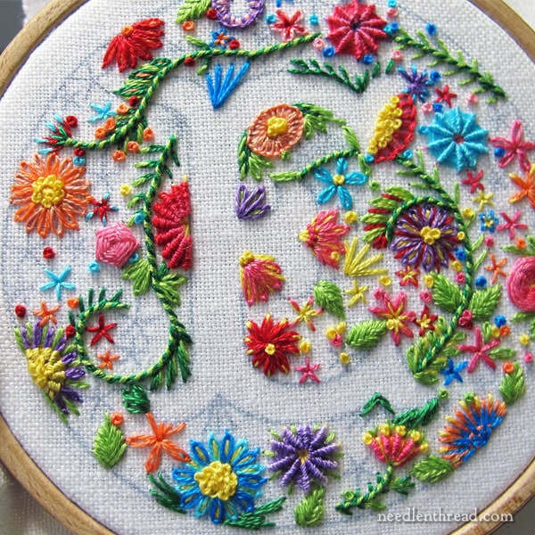 Voided Monogram in Hand Embroidery - E
