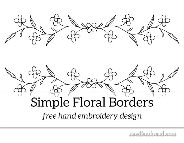 Simple Floral Borders – Free Hand Embroidery Design – NeedlenThread.com