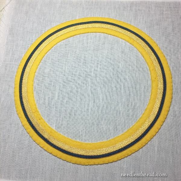 Goldwork Frame - Passing Thread filling