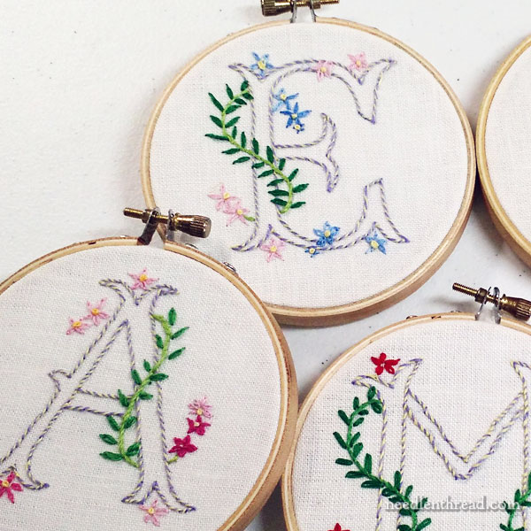 Kids' Embroidery Classes: Simple Monograms project