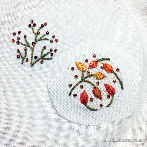 Autumn Embroidery for Jewelry - free patterns