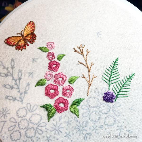 Embroidered Butterfly - Simple Design & Stitches