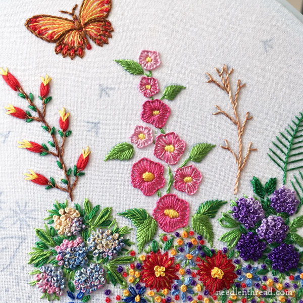 DIY Hand Embroidery Pattern PDF, Hand Embroidered Flower Garden