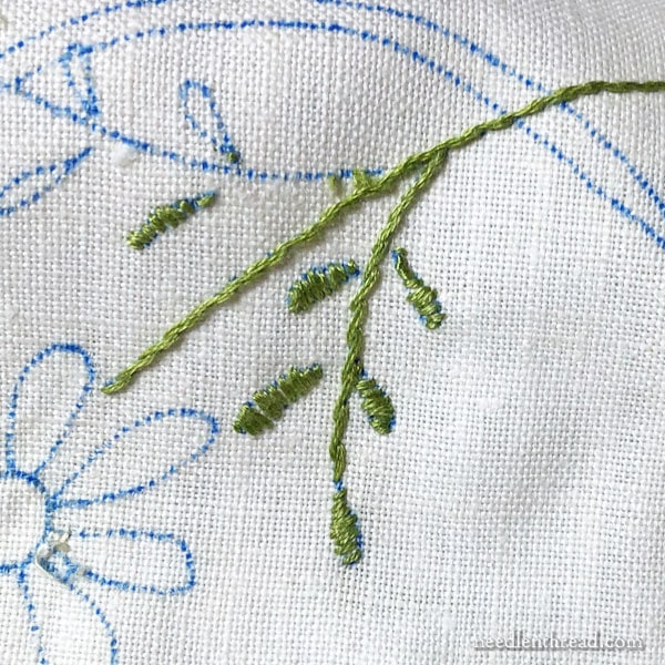 Pre-Stamped Linen Tablecloth for Embroidery