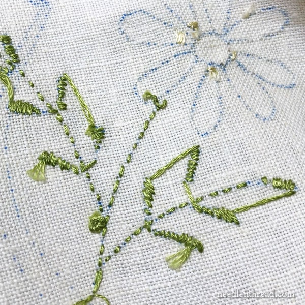 Pre-Stamped Linen Tablecloth for Embroidery
