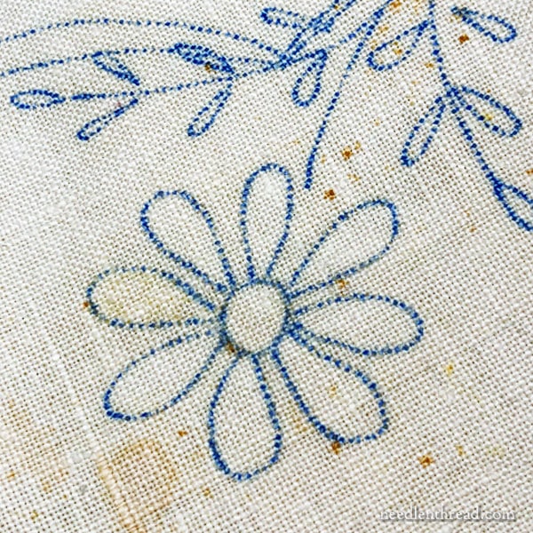 Pre-Stamped Linen Tablecloth for Embroidery