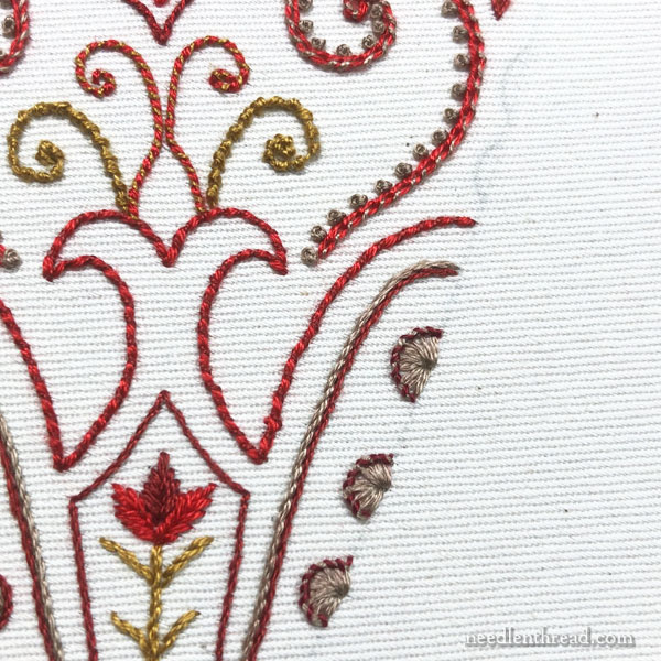 Hand Embroidered Tote Pocket with Kaleidoscope Design
