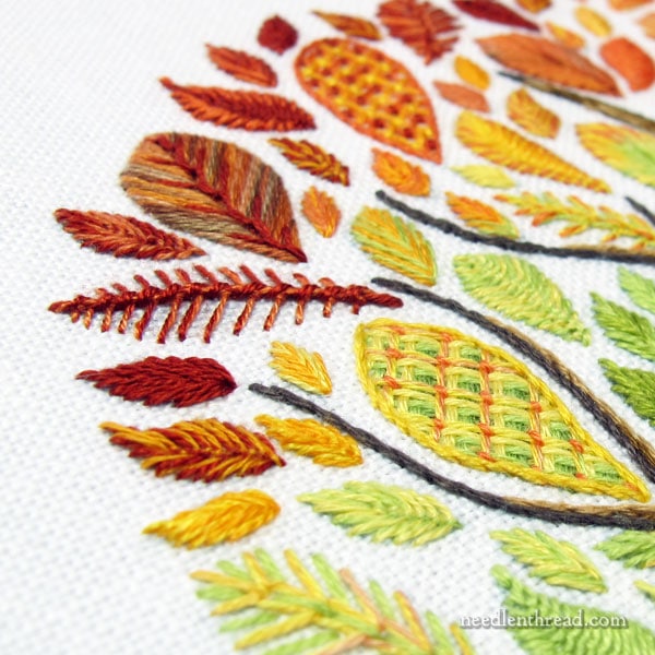 Embroidered Tree with Large Leaves