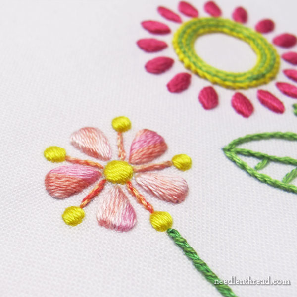 Embroidered Flower Line on Pillow Case Edge