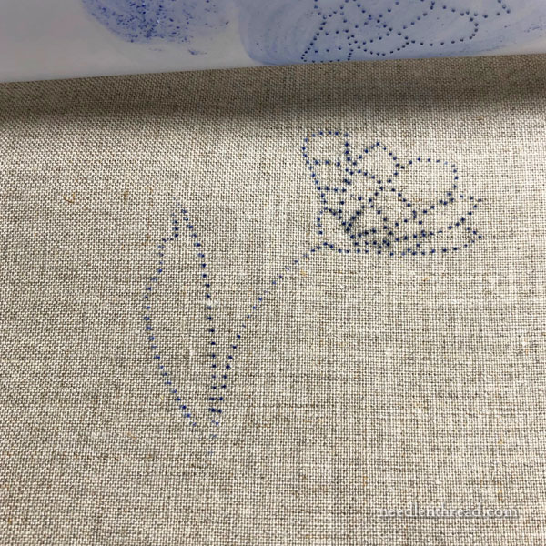 Embroidery Design Transfer with Laundry Bluing