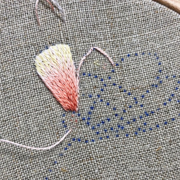 Needlepainting in Embroidery - Flower from Side View